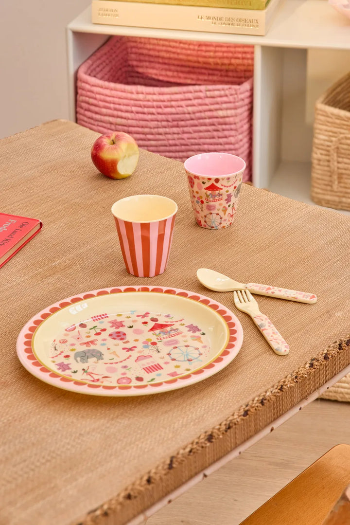 Rice - Kleiner Kinderbecher Melamin Pink Fun Fair
