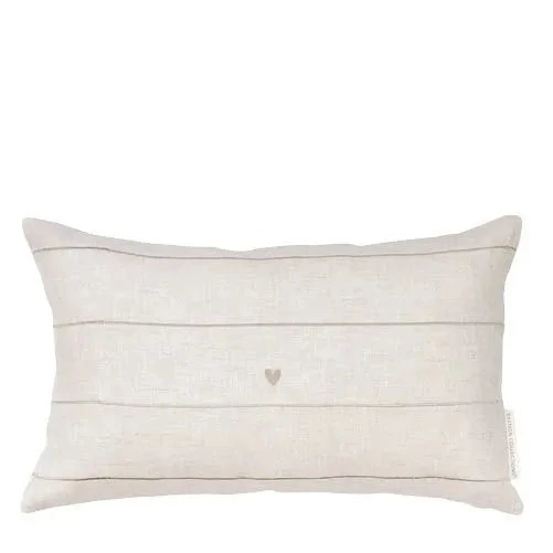 Bastion Collections - Kissenbezug mit Streifen und Herz 30 x 50 cm