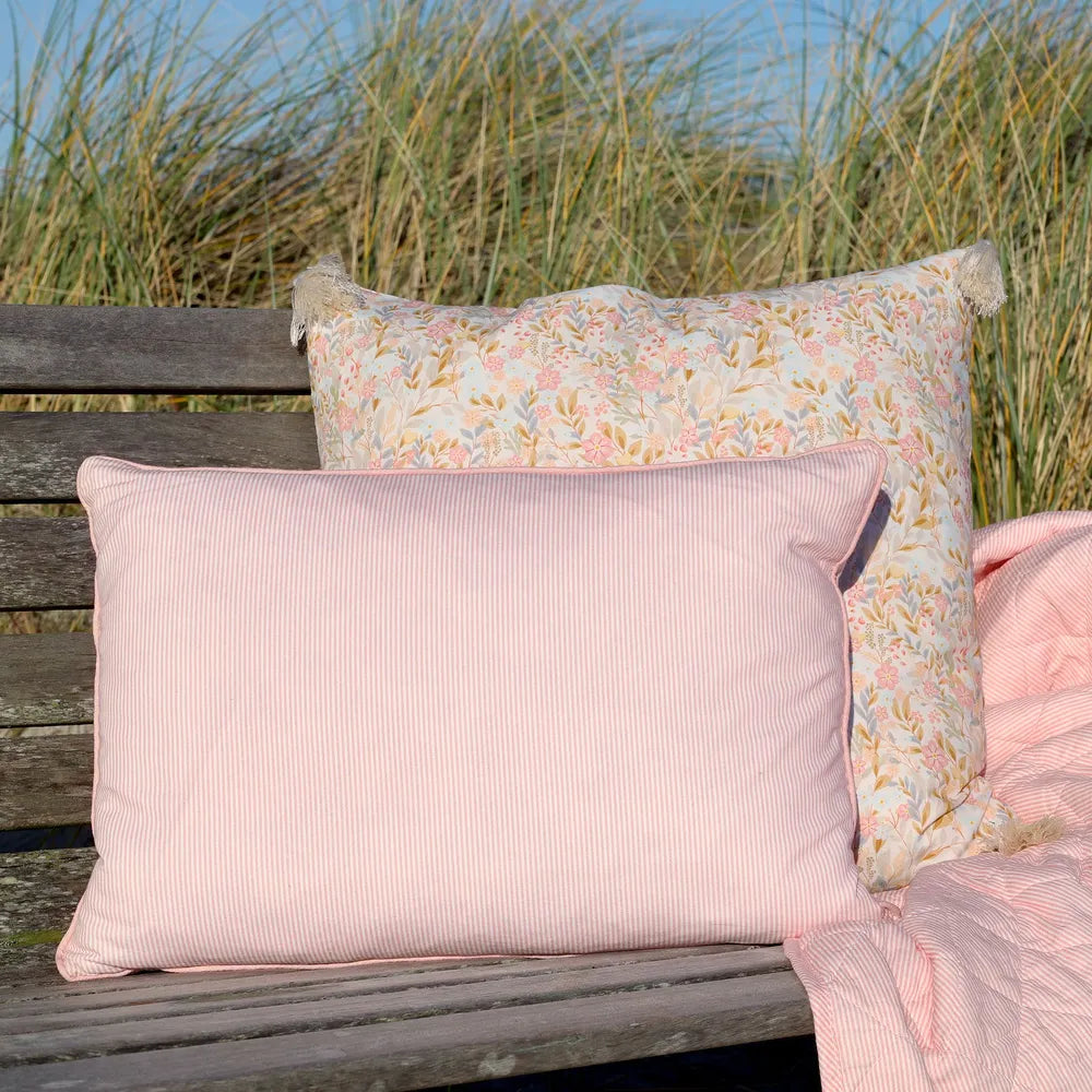 Chic Antique - Kissenhülle Baumwolle rosa und weiss