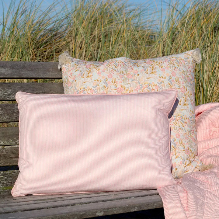 Chic Antique - Kissenhülle Baumwolle rosa und weiss