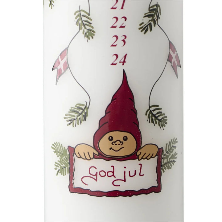 Klarborg Denmark - Adventskerze 1-24 Wichtel Paw White