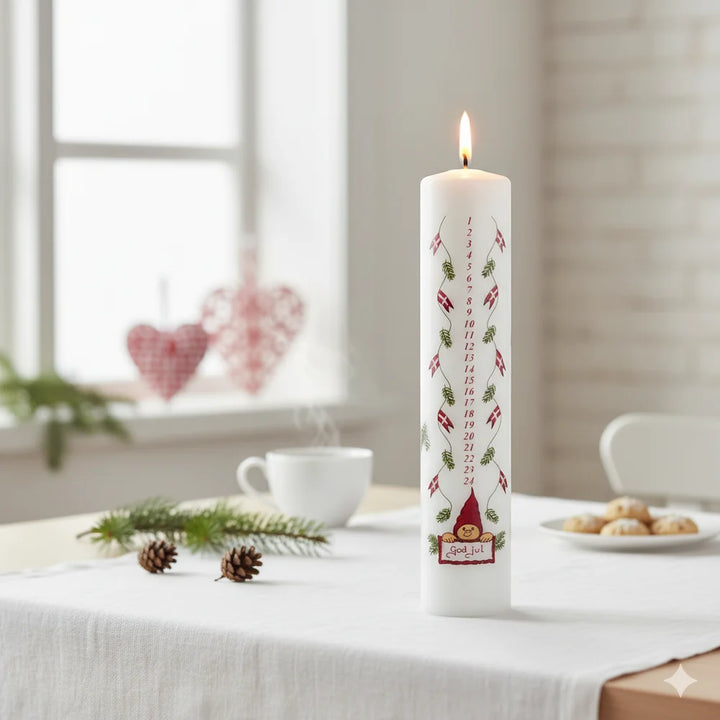 Klarborg Denmark - Adventskerze 1-24 Wichtel Paw White