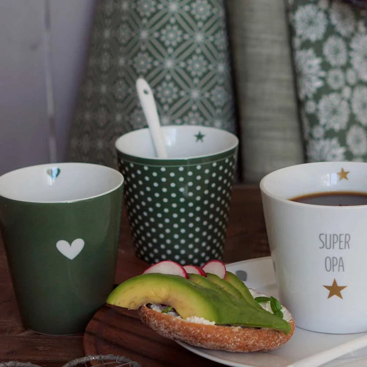 Krasilnikoff - Becher Micro Dots Olive Green