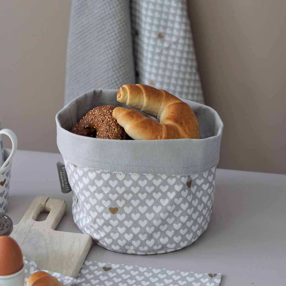 Krasilnikoff - Brotkorb Happy Hearts Grey