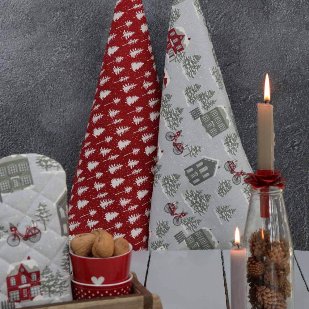 Krasilnikoff Geschirrtuch Christmas Forest Red – Alsaba