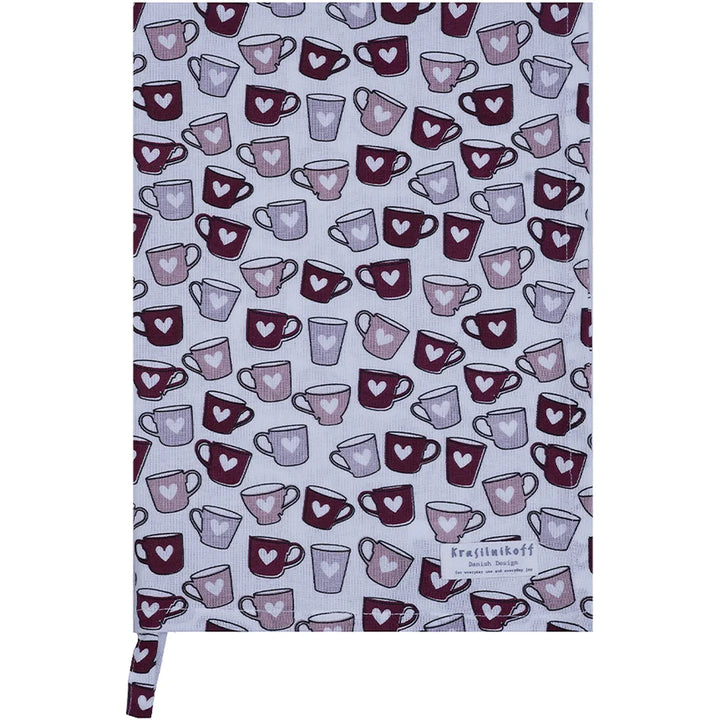 Krasilnikoff - Geschirrtuch Mugs Red