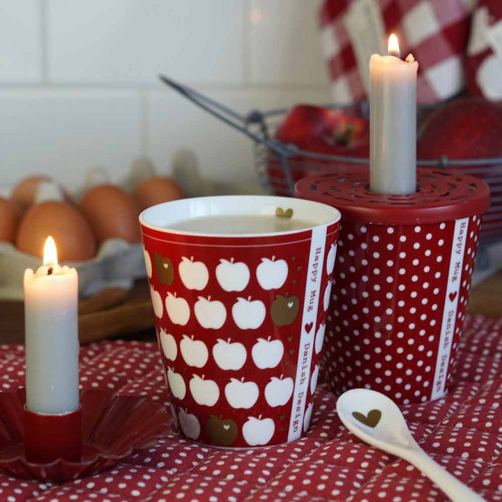 Krasilnikoff - Happy Mug kleine Punkte Scarlet red