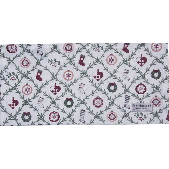 Krasilnikoff - Stoffserviette Christmas Ornament Diagonal