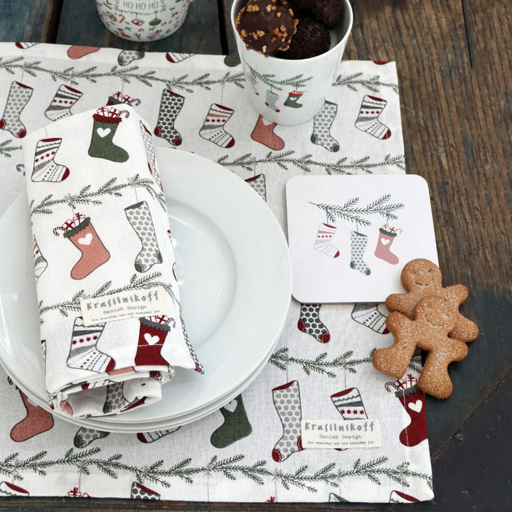 Krasilnikoff - Stoffserviette Christmas Stockings