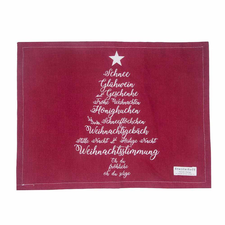 Krasilnikoff - Tischset Christmas Words Red