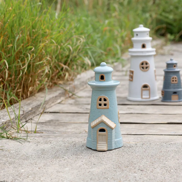 Chic Antique - LED Leuchtturm Keramik Sky Blue