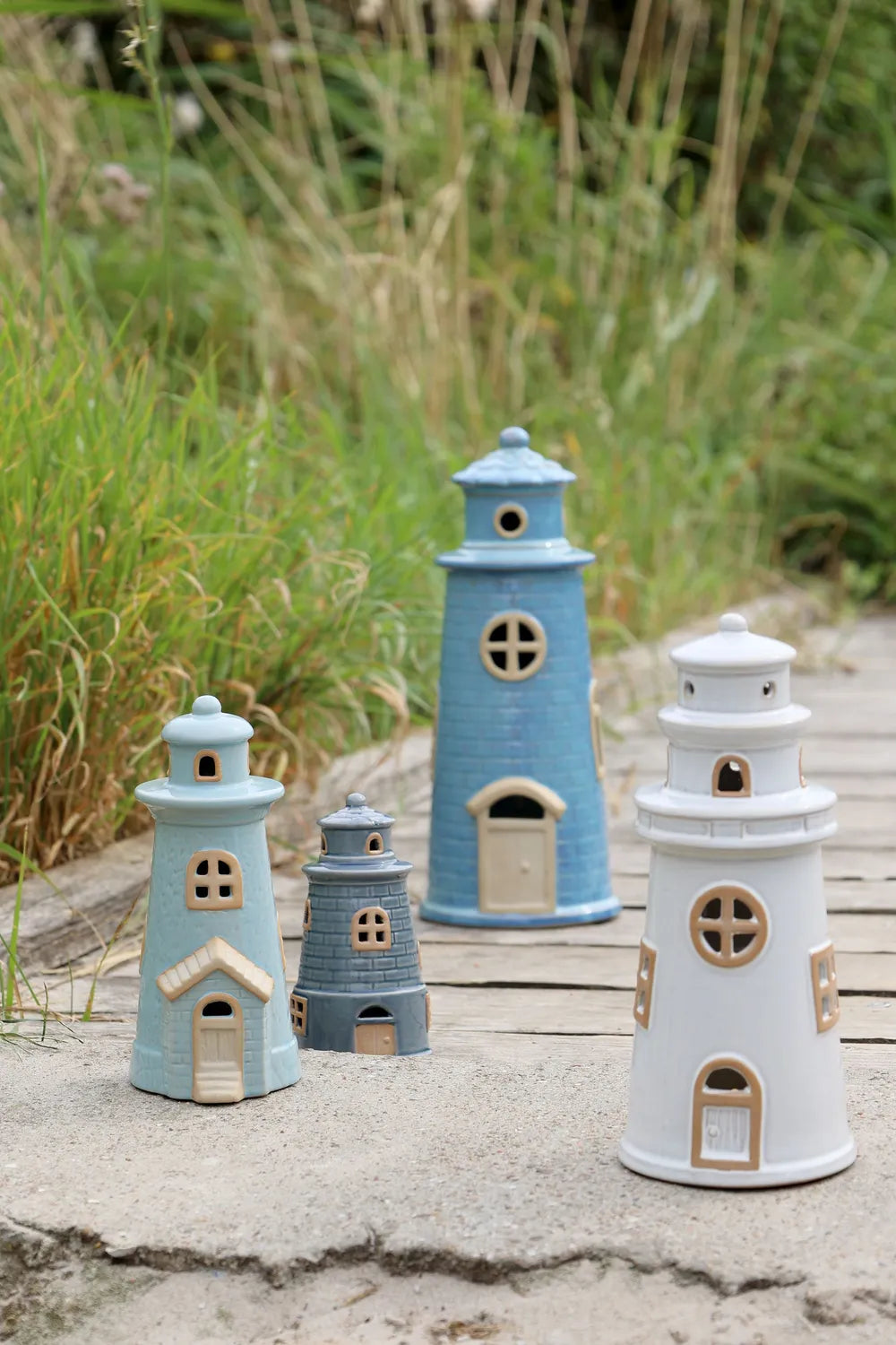 Chic Antique - LED Leuchtturm Keramik Sky Blue