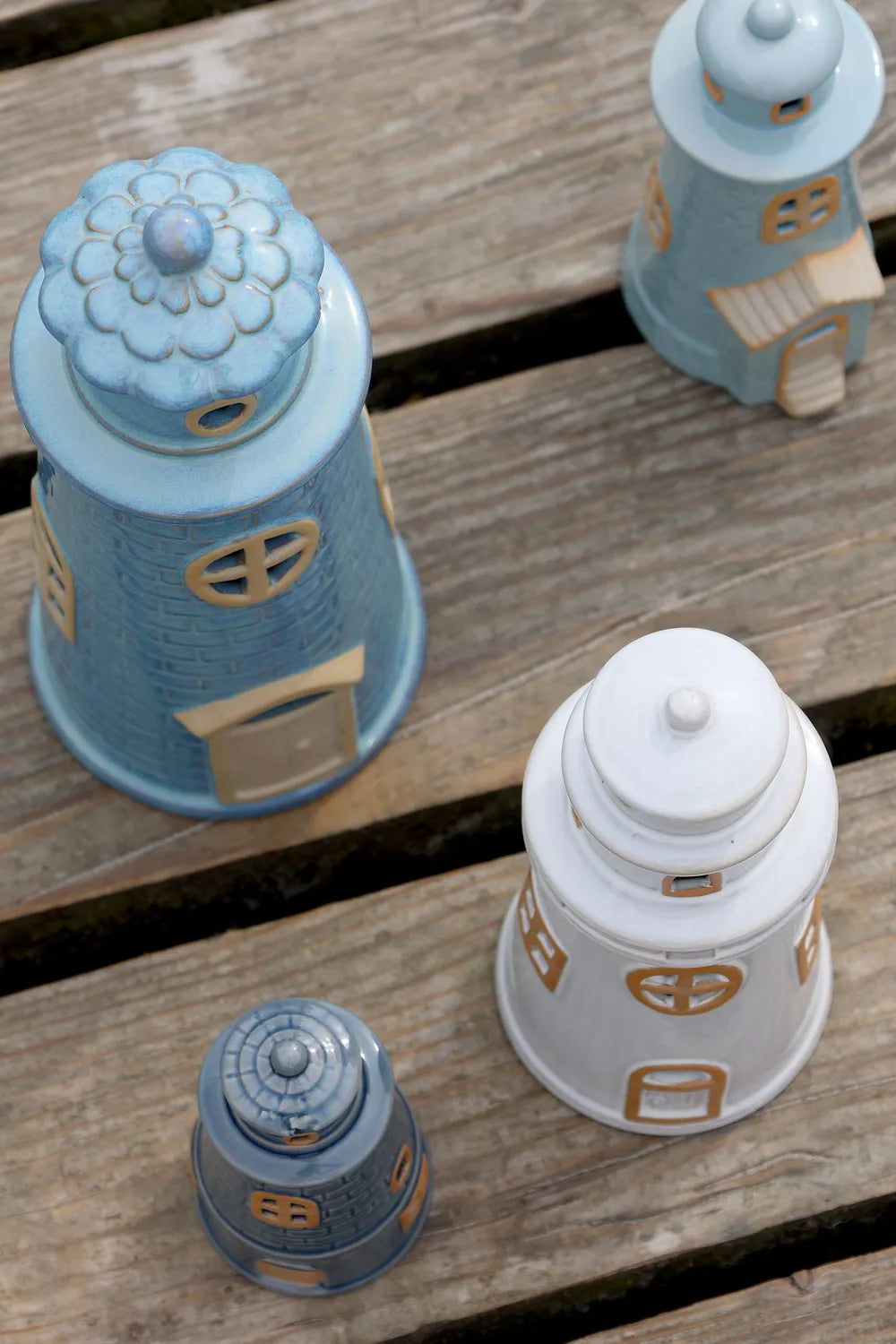 Chic Antique - LED Leuchtturm Keramik Sky Blue