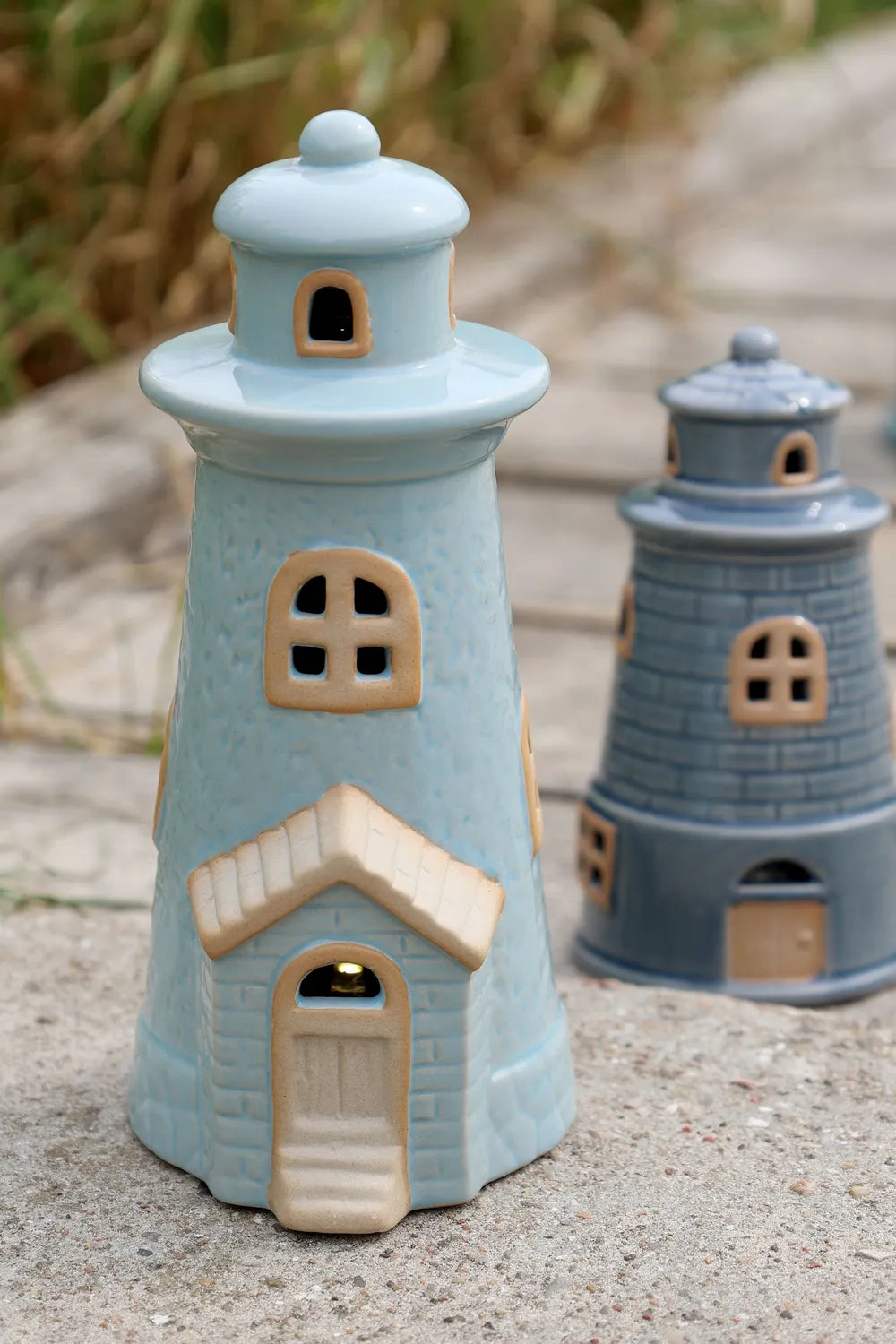 Chic Antique - LED Leuchtturm Keramik Sky Blue