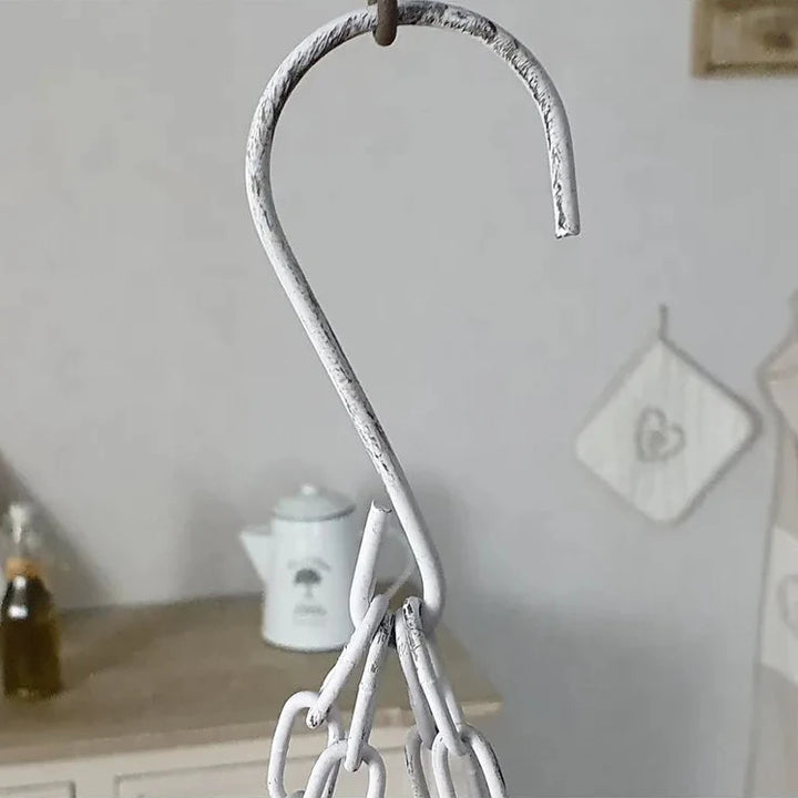 Ambiente Haus - Landhaus Küchen-Hängeregal Vintage Weiß Topfhänger