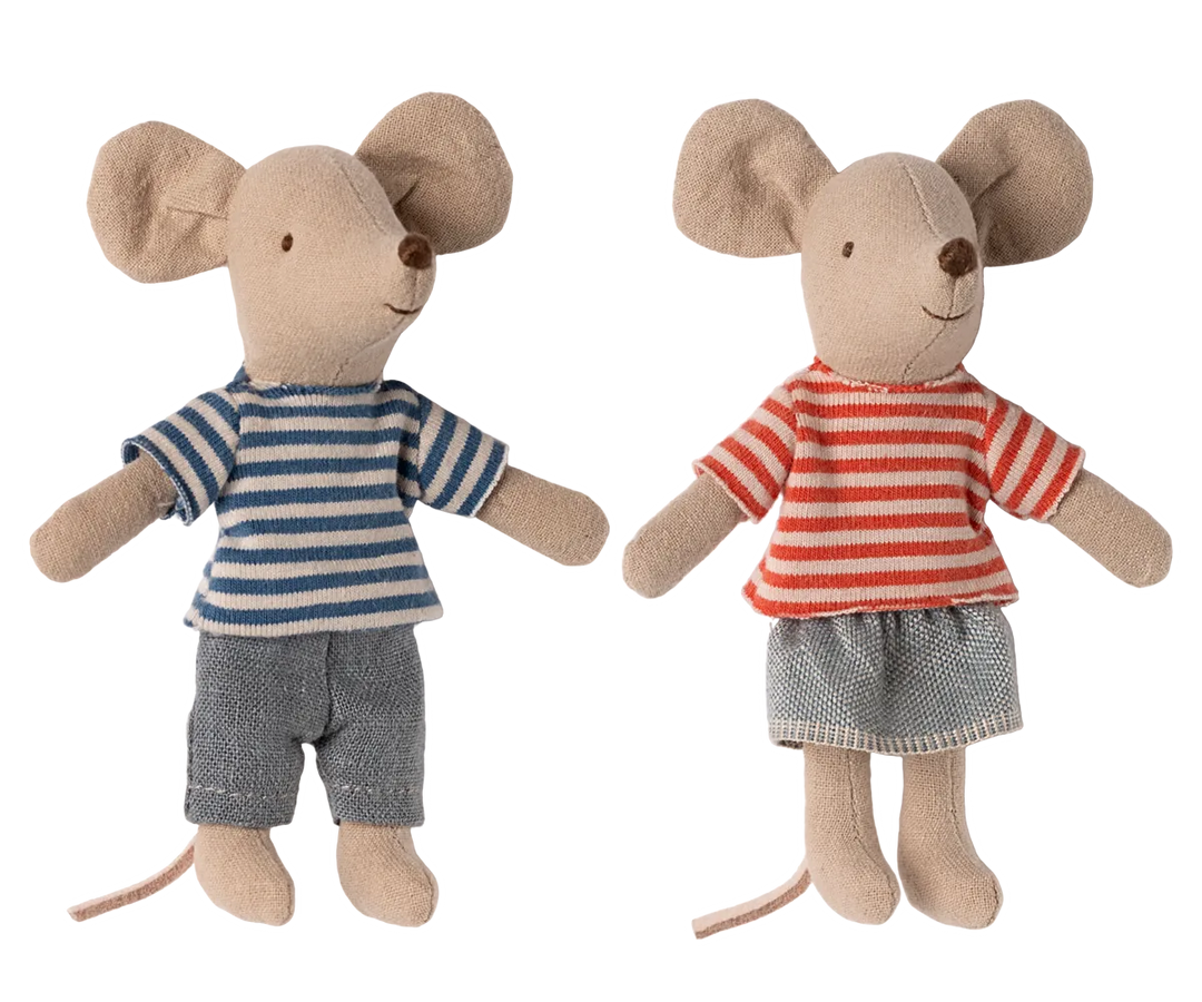 Maileg - LouiMax und Stella kleiner Bruder und kleine Schwester Mäuse