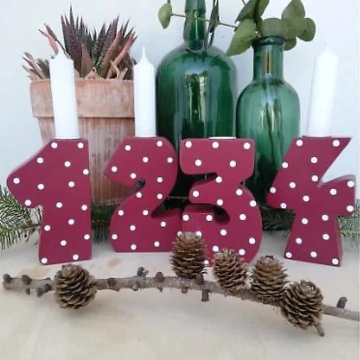 Madleys - Adventskerzenhalter Zahlen 1–4 – Rot