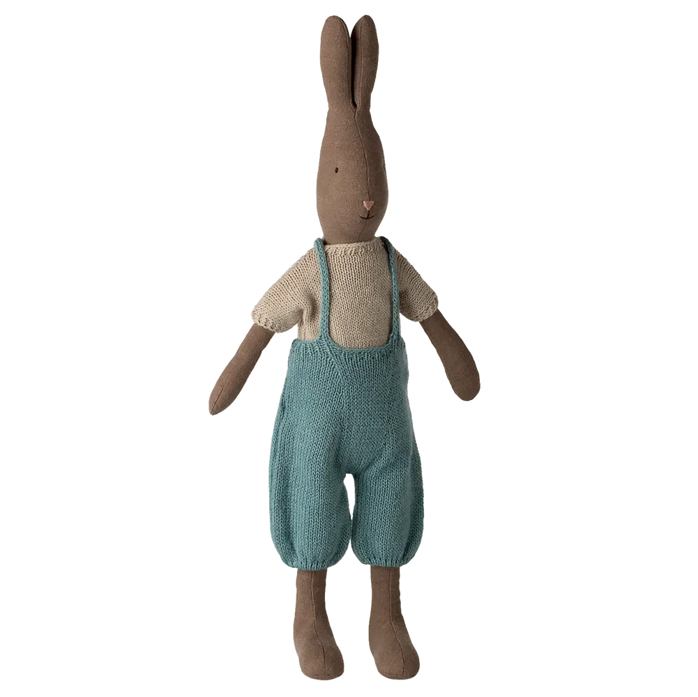 Maileg - Hase Rabbit Größe 3 Braun Strickshirt und Latzhose