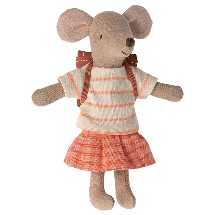 Maileg - Maus Big Sister Dreiradmaus mit Tasche Coral