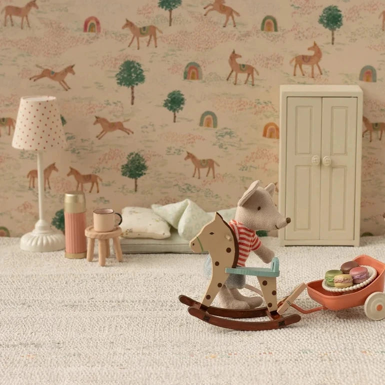 Maileg - Miniatur Vintage Stehleuchte Maus Sand mit Punkte