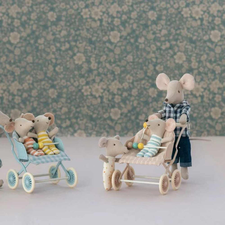 Maileg - Puppenhaus Kinderwagen für Babymäuse Rose
