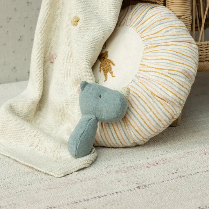 Maileg - Lullaby Friends Nashorn-Rassel Dusty Blue