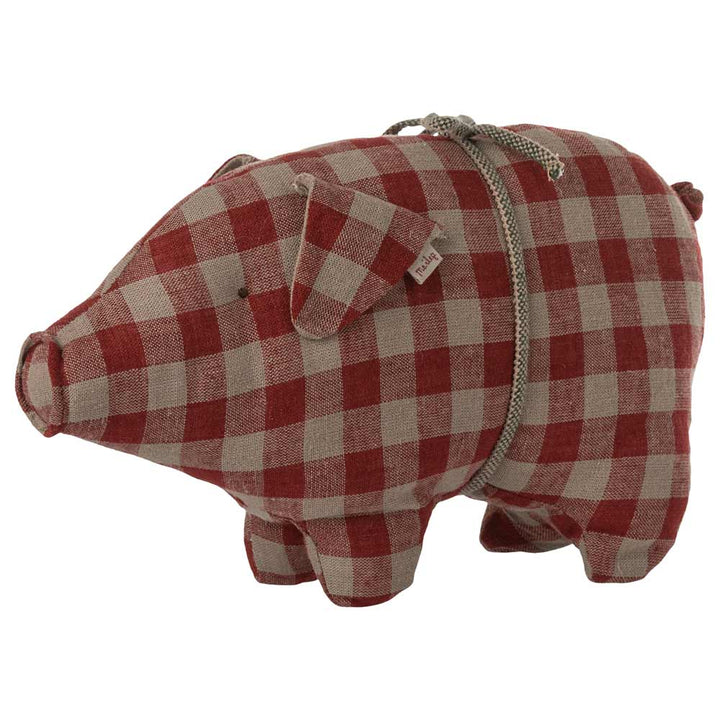 Maileg - Schwein Small Red check
