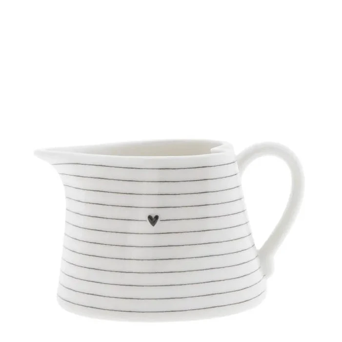 Bastion Collections - Milchkännchen Steingut Gestreift mit Herz
