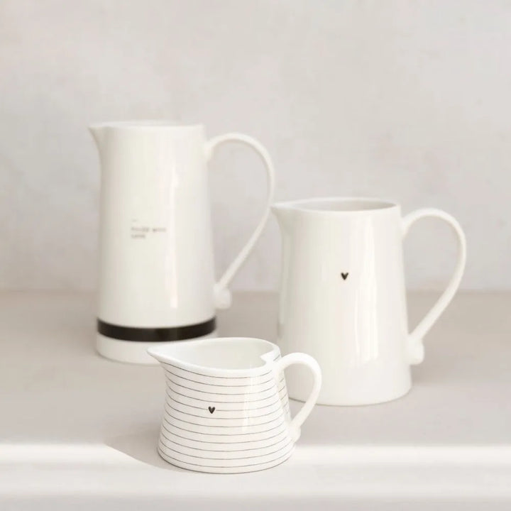 Bastion Collections - Milchkännchen Steingut Gestreift mit Herz