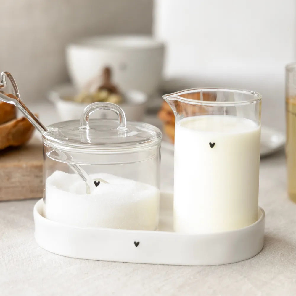 Bastion Collections - Milchkännchen aus Glas mit Herz