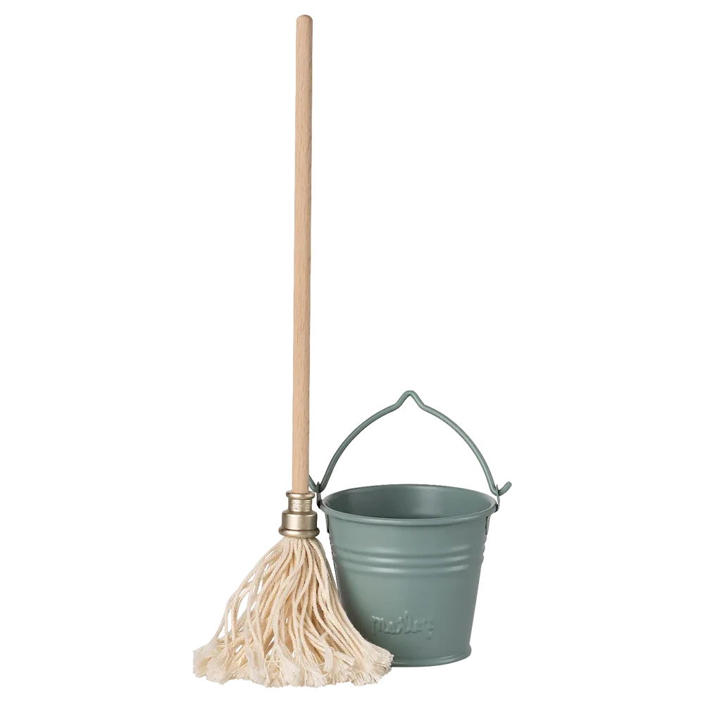 Maileg - Eimer mit Wischmopp