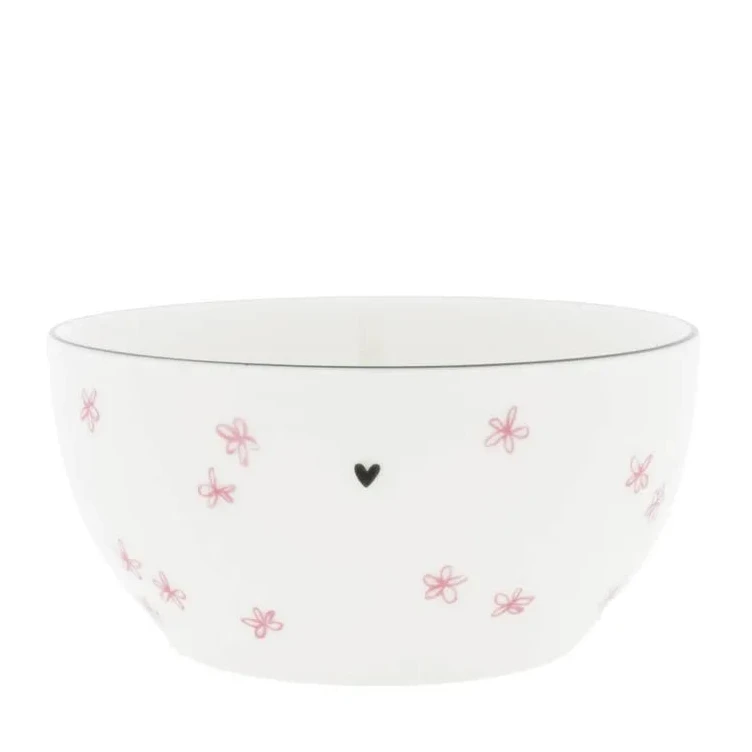 Bastion Collections - Schüssel mit rosa Blumen und Herz