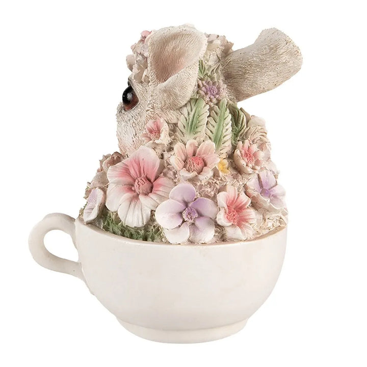 Clayre &amp; Eef - Hase in Tasse mit Blumen rosa