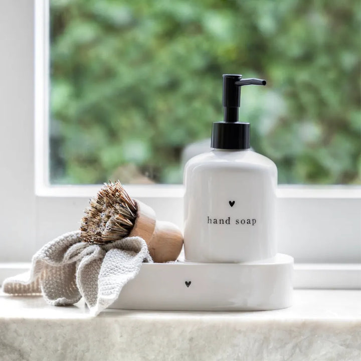 Bastion Collections - Ovale Keramikschale mit Herz Weiß