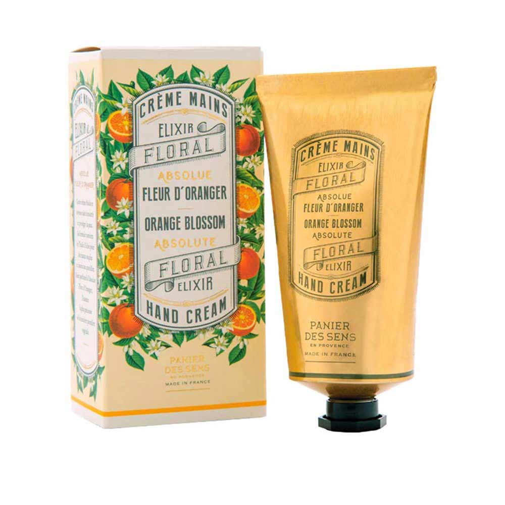 Eine Tube Panier des Sens - Handcreme Orangenblüte blumige Handcreme mit Verpackung.