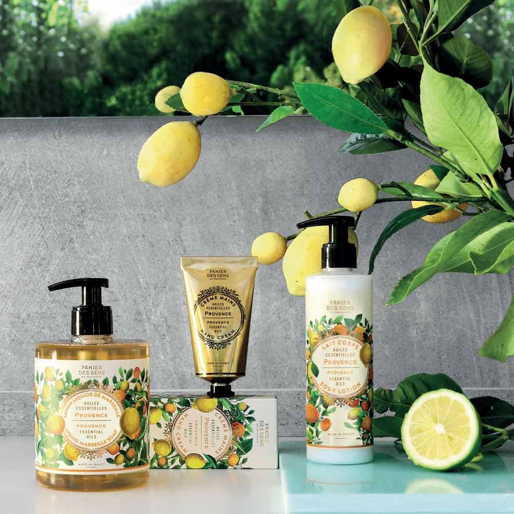 Panier des Sens – Handcreme Provence mit frischen Zitronen und Grün.