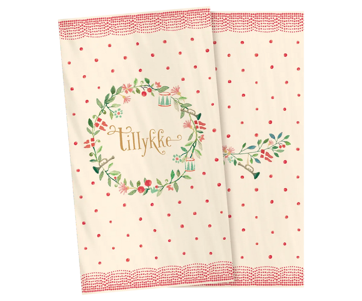 Maileg - Papierserviette Groß - Tillykke 20 Stück
