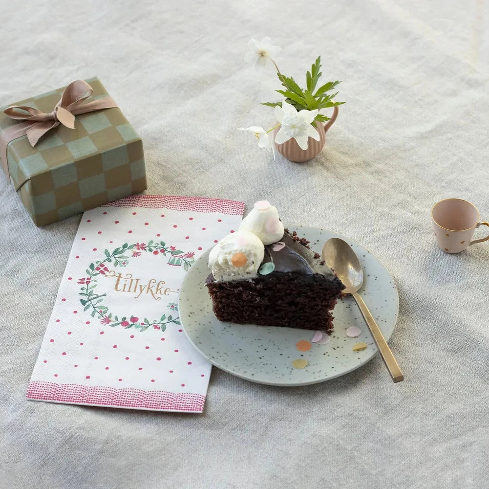 Maileg - Papierserviette Groß - Tillykke 20 Stück