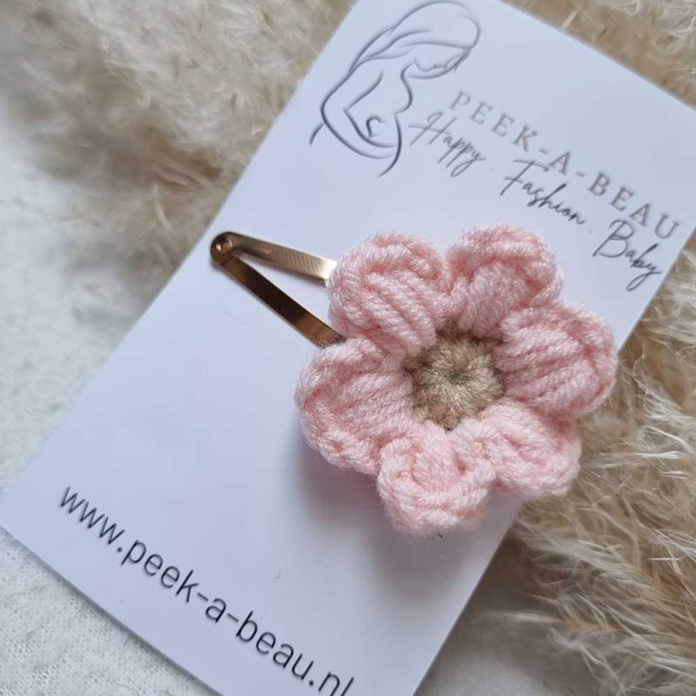 Peek-a-Beau - Haarspange Blume rosa