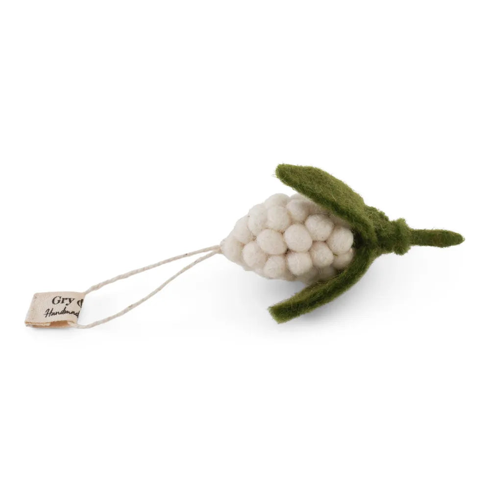 Gry &amp; Sif - Perlenhyazinthe Filz Ornament Weiß