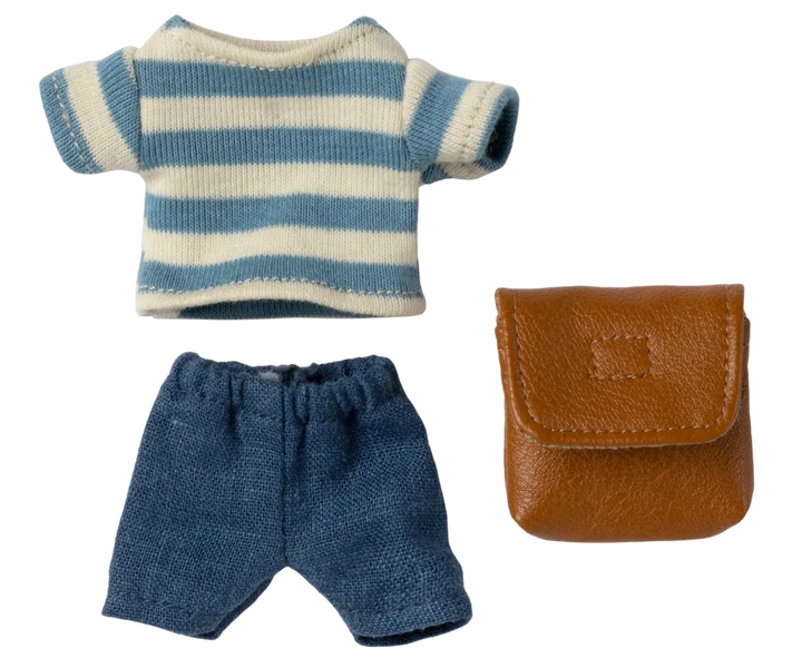Maileg - Kleidung und Tasche, Großer Bruder Maus - Braun