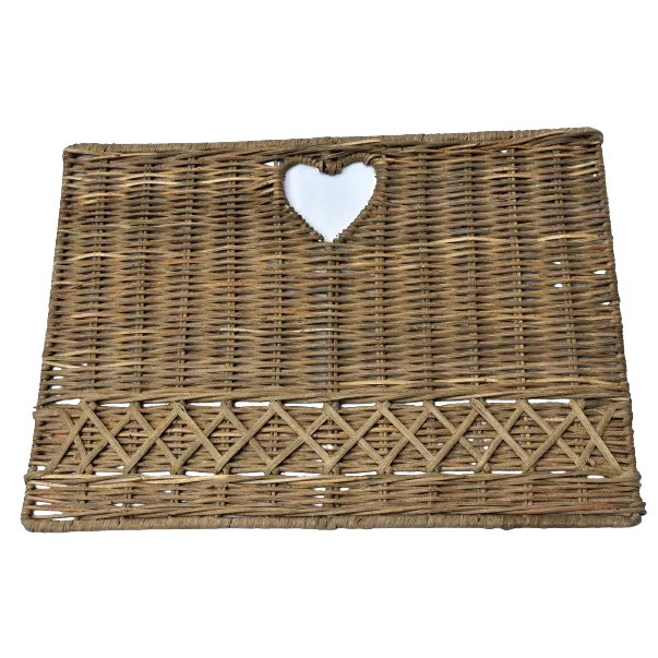 Best Style Living - Rechteckiges Rattan-Tischset 'Herz'