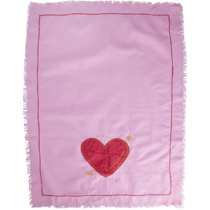 Rice - Geschirrtuch Rosa mit Herz