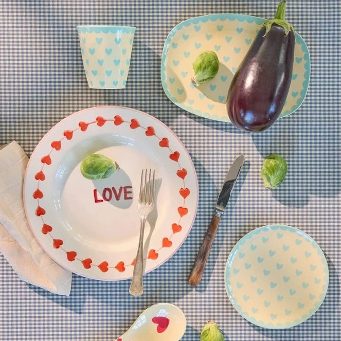 Rice - Kuchenteller Lieblingsherzen Blau Small