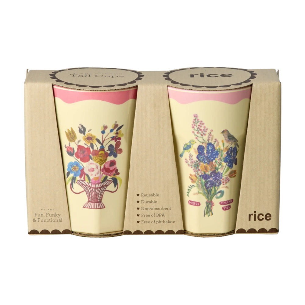 Rice - Latte Becher Melamin Pink Nathalie Lété Vol. 2 Print 2er Pack