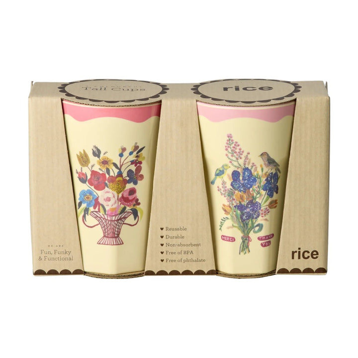 Rice - Latte Becher Melamin Pink Nathalie Lété Vol. 2 Print 2er Pack