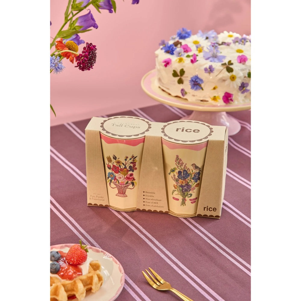 Rice - Latte Becher Melamin Pink Nathalie Lété Vol. 2 Print 2er Pack