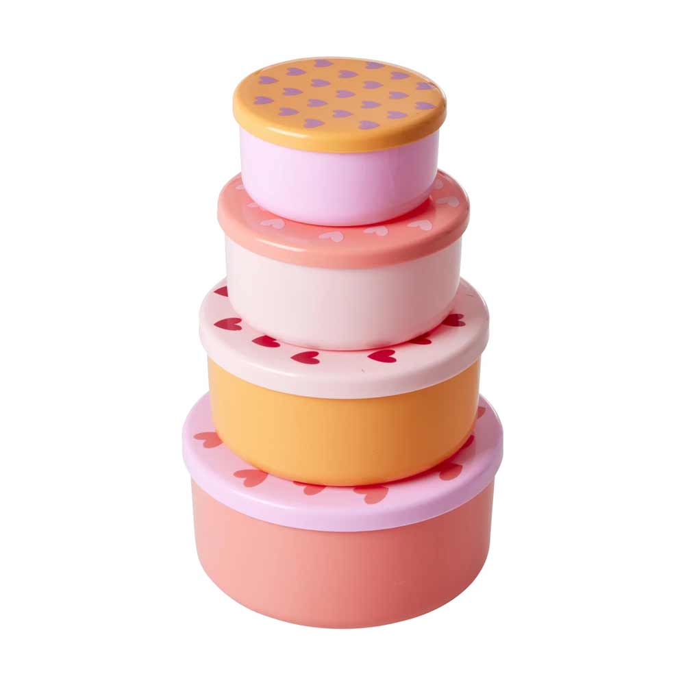 Lebensmittelboxen Hearts 4er-Set | Rice
