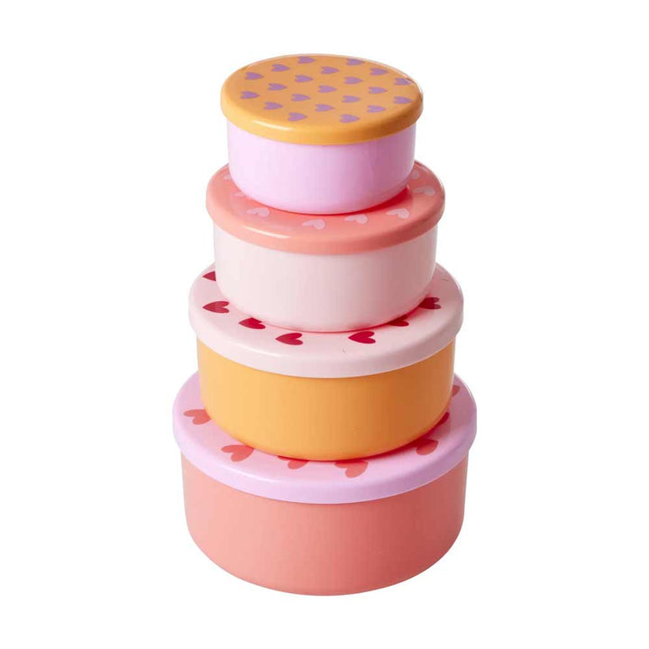Lebensmittelboxen Hearts 4er-Set | Rice