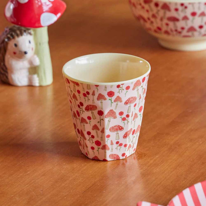 Rice - Melamin Cup Happy Forest Pink Medium